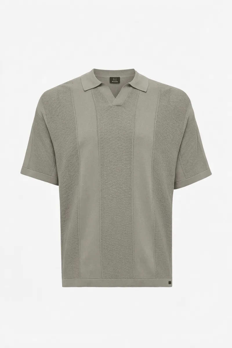 Gebreide Buttonless Polo | Bruin